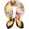 imageEXTREE Silk Feeling Scarf Medium Square Satin Head Scarf Sleeping Hair Wrapping for Women 275  275 inchesTassel Carriage Yellow
