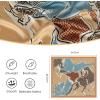 imageEXTREE Silk Feeling Scarf Medium Square Satin Head Scarf Sleeping Hair Wrapping for Women 275  275 inchesThree Horses