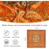 imageEXTREE Silk Feeling Scarf Medium Square Satin Head Scarf Sleeping Hair Wrapping for Women 275  275 inchesTotem Orange