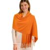 imageEXTREE Women Shawl Wrap Scarf Pashmina Wedding Christmas Birthday Gifts Idea Large Soft StoleType003orange