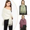 imageEXTREE Women Shawl Wrap Scarf Pashmina Wedding Christmas Birthday Gifts Idea Large Soft StoleType007white