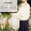 imageEXTREE Women Shawl Wrap Scarf Pashmina Wedding Christmas Birthday Gifts Idea Large Soft StoleType007white