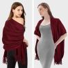 imageEXTREE Women Shawl Wrap Scarf Pashmina Wedding Christmas Birthday Gifts Idea Large Soft StoleType018claret