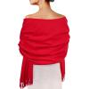 imageEXTREE Women Shawl Wrap Scarf Pashmina Wedding Christmas Birthday Gifts Idea Large Soft StoleType019red