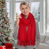 imageEXTREE Women Shawl Wrap Scarf Pashmina Wedding Christmas Birthday Gifts Idea Large Soft StoleType019red
