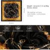 imageEXTREE Womens 35 inch Fashion Headscarf Silk Satin Scarf for Hair Wrapping at Night Bandana Square Scarf for SleepingBlack Gold