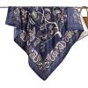 imageEXTREE Womens 35 inch Fashion Headscarf Silk Satin Scarf for Hair Wrapping at Night Bandana Square Scarf for SleepingBohemian Cashew Dark Navy