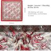 imageEXTREE Womens 35 inch Fashion Headscarf Silk Satin Scarf for Hair Wrapping at Night Bandana Square Scarf for SleepingCashew Flower Red