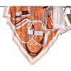 imageEXTREE Womens 35 inch Fashion Headscarf Silk Satin Scarf for Hair Wrapping at Night Bandana Square Scarf for SleepingChain Cashew Orange Twill