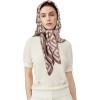 imageEXTREE Womens 35 inch Fashion Headscarf Silk Satin Scarf for Hair Wrapping at Night Bandana Square Scarf for SleepingKhaki Back Pattern