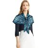 imageEXTREE Womens 35 inch Fashion Headscarf Silk Satin Scarf for Hair Wrapping at Night Bandana Square Scarf for SleepingLake Blue