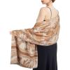 imageEXTREE Womens Scarf Pashmina Shawls and Wraps for Evening Dress Bridesmaid Wedding Bridal Winter Warm Long Large ScarvesAnimal Forest Khaki
