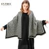 imageEXTREE Womens Scarf Pashmina Shawls and Wraps for Evening Dress Bridesmaid Wedding Bridal Winter Warm Long Large ScarvesBlack Back Word Grid