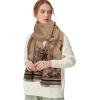 imageEXTREE Womens Scarf Pashmina Shawls and Wraps for Evening Dress Bridesmaid Wedding Bridal Winter Warm Long Large ScarvesBrown