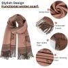 imageEXTREE Womens Scarf Pashmina Shawls and Wraps for Evening Dress Bridesmaid Wedding Bridal Winter Warm Long Large ScarvesGray Pink