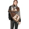 imageEXTREE Womens Scarf Pashmina Shawls and Wraps for Evening Dress Bridesmaid Wedding Bridal Winter Warm Long Large ScarvesHoundstooth H Horse Black Coffee