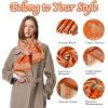 imageEXTREE Womens Scarf Pashmina Shawls and Wraps for Evening Dress Bridesmaid Wedding Bridal Winter Warm Long Large ScarvesOrange One