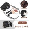 imageEXTREE crossbody Bags for WomenTrendy Shoulder Vegan Leather Handbags Satchel Purse with Adjustable Wide Vintage StrapA001black
