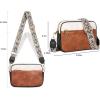 imageEXTREE crossbody Bags for WomenTrendy Shoulder Vegan Leather Handbags Satchel Purse with Adjustable Wide Vintage StrapA002white Brown