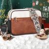 imageEXTREE crossbody Bags for WomenTrendy Shoulder Vegan Leather Handbags Satchel Purse with Adjustable Wide Vintage StrapA002white Brown