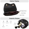 imageEXTREE crossbody Bags for WomenTrendy Shoulder Vegan Leather Handbags Satchel Purse with Adjustable Wide Vintage StrapAa Black