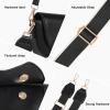 imageEXTREE crossbody Bags for WomenTrendy Shoulder Vegan Leather Handbags Satchel Purse with Adjustable Wide Vintage StrapAa Black