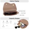 imageEXTREE crossbody Bags for WomenTrendy Shoulder Vegan Leather Handbags Satchel Purse with Adjustable Wide Vintage StrapAa Khaki