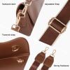 imageEXTREE crossbody Bags for WomenTrendy Shoulder Vegan Leather Handbags Satchel Purse with Adjustable Wide Vintage StrapAb Brown