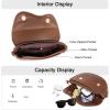 imageEXTREE crossbody Bags for WomenTrendy Shoulder Vegan Leather Handbags Satchel Purse with Adjustable Wide Vintage StrapAb Brown