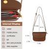 imageEXTREE crossbody Bags for WomenTrendy Shoulder Vegan Leather Handbags Satchel Purse with Adjustable Wide Vintage StrapAc Brown