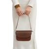 imageEXTREE crossbody Bags for WomenTrendy Shoulder Vegan Leather Handbags Satchel Purse with Adjustable Wide Vintage StrapAc Brown