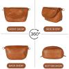 imageEXTREE crossbody Bags for WomenTrendy Shoulder Vegan Leather Handbags Satchel Purse with Adjustable Wide Vintage StrapAhbrown