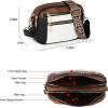 imageEXTREE crossbody Bags for WomenTrendy Shoulder Vegan Leather Handbags Satchel Purse with Adjustable Wide Vintage StrapAlwhitebrown