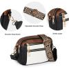 imageEXTREE crossbody Bags for WomenTrendy Shoulder Vegan Leather Handbags Satchel Purse with Adjustable Wide Vintage StrapAlwhitebrown