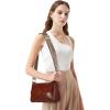 imageEXTREE crossbody Bags for WomenTrendy Shoulder Vegan Leather Handbags Satchel Purse with Adjustable Wide Vintage StrapApbrown