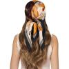 imageEXTREE 100 Pure Mulberry Silk Scarf Fashion Hair for Women Scarf Lightweight Square Neckerchief 275 275 inchesEight Horses