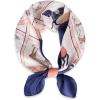 imageEXTREE Fashion Silky Satin Headscarf for Women Girls Exquisite Pattern Lightweight Silk Graceful Scarfs 275 x 275 inchesNavy Blue Pony Puzzle