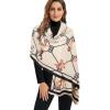 imageEXTREE Scarfs for Women Pashmina Silky Shawl Wrap for Evening Dressing Blanket Open Front Poncho CapeBeige Orange