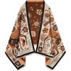 imageEXTREE Scarfs for Women Pashmina Silky Shawl Wrap for Evening Dressing Blanket Open Front Poncho CapeBeige Orange One