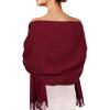 imageEXTREE Women Shawl Wrap Scarf Pashmina Wedding Christmas Birthday Gifts Idea Large Soft StoleType018claret