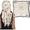 imageEXTREE Womens 35 inch Fashion Headscarf Silk Satin Scarf for Hair Wrapping at Night Bandana Square Scarf for SleepingAlphabet Carriage White