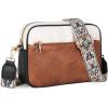imageEXTREE crossbody Bags for WomenTrendy Shoulder Vegan Leather Handbags Satchel Purse with Adjustable Wide Vintage StrapA002white Brown