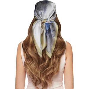 imageEXTREE 100 Pure Mulberry Silk Scarf Fashion Hair for Women Scarf Lightweight Square Neckerchief 275 275 inchesBallet Girl Light Gray