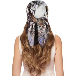 imageEXTREE 100 Pure Mulberry Silk Scarf Fashion Hair for Women Scarf Lightweight Square Neckerchief 275 275 inchesJungle Castle