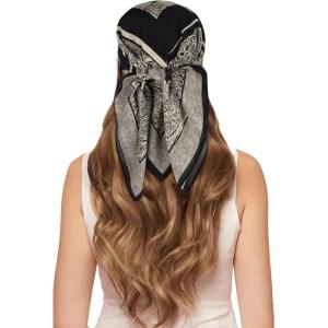 imageEXTREE 100 Pure Mulberry Silk Scarf Fashion Hair for Women Scarf Lightweight Square Neckerchief 275 275 inchesMottled Phantom