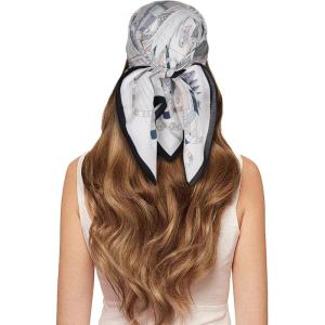 imageEXTREE 100 Pure Mulberry Silk Scarf Fashion Hair for Women Scarf Lightweight Square Neckerchief 275 275 inchesThe Capital of Horses
