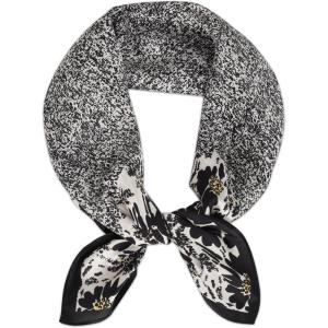imageEXTREE Fashion Silky Satin Headscarf for Women Girls Exquisite Pattern Lightweight Silk Graceful Scarfs 275 x 275 inchesBlack Graffiti Flowers
