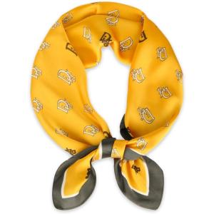 imageEXTREE Fashion Silky Satin Headscarf for Women Girls Exquisite Pattern Lightweight Silk Graceful Scarfs 275 x 275 inchesGinger Letter D