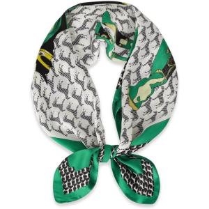 imageEXTREE Fashion Silky Satin Headscarf for Women Girls Exquisite Pattern Lightweight Silk Graceful Scarfs 275 x 275 inchesGreen Sky