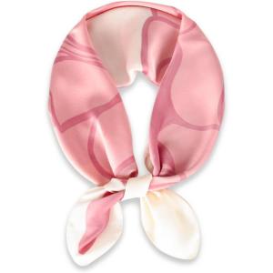 imageEXTREE Fashion Silky Satin Headscarf for Women Girls Exquisite Pattern Lightweight Silk Graceful Scarfs 275 x 275 inchesMovie Camellia Pollen White